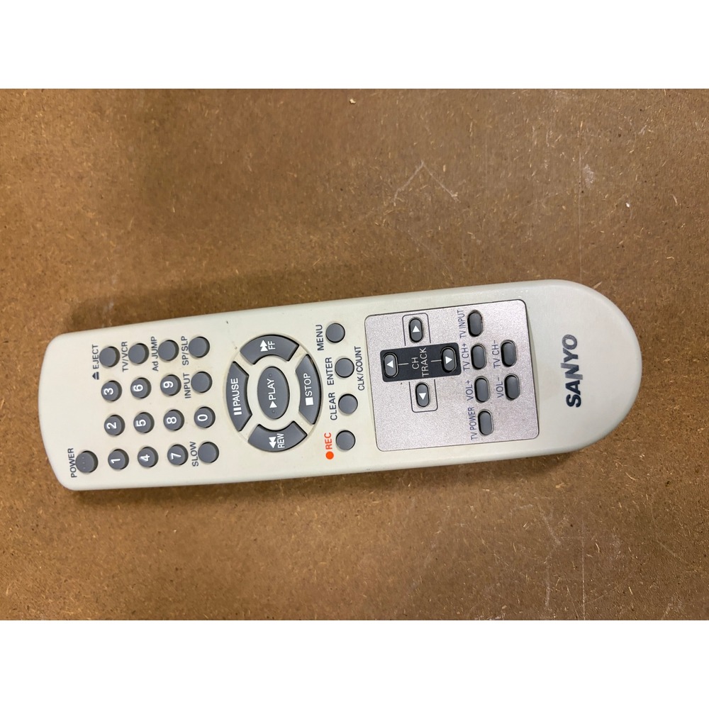 Sanyo VCR TV Remote Control Light Gray Replacement Universal Home Audio Video